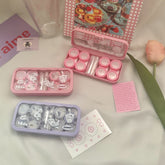 Estuche para lentes de contacto de colores "Verano con gatos"